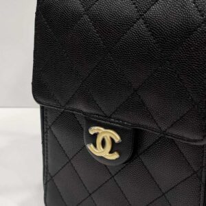 chanel c25 medium black caviar leather ghw