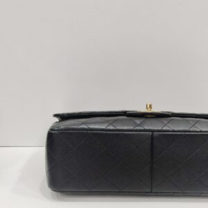 chanel double flap jumbo caviar leather black ghw series 18