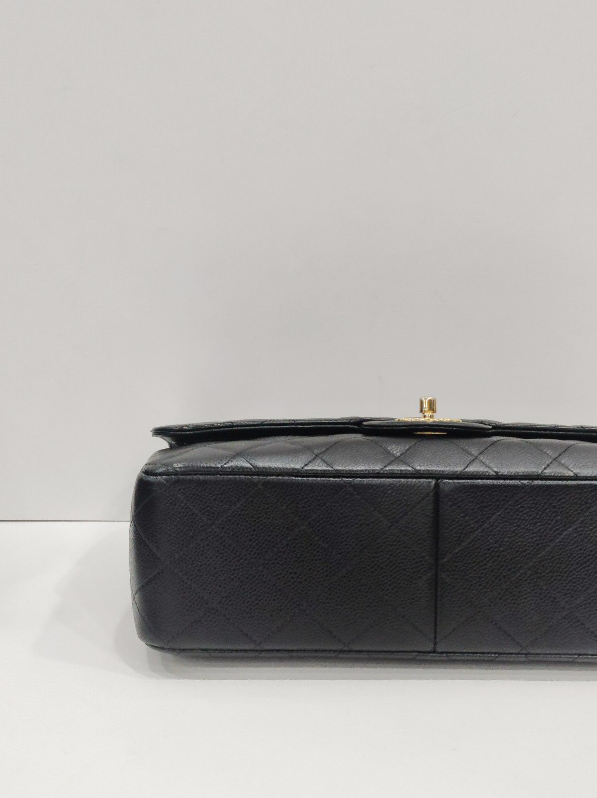 chanel double flap jumbo caviar leather black ghw series 18 chanel double flap jumbo caviar leather black ghw series 18