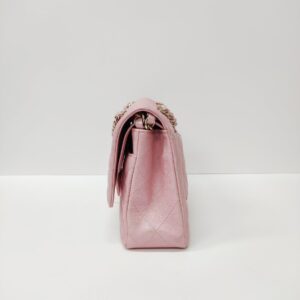 chanel double flap medium iridescent pink caviar ghw series 27