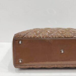 lady dior large patent brown shw