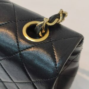 chanel vintage square flap black lambskin 24k ghw