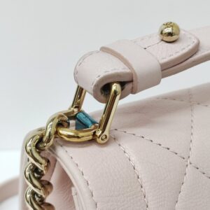 chanel soft caviar leather small click flap pink ghw series 23