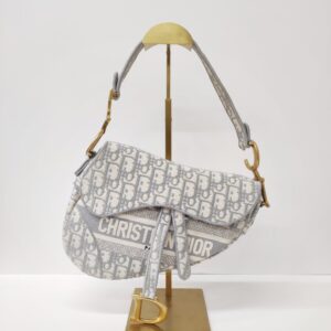christian dior saddle medium gray ghw