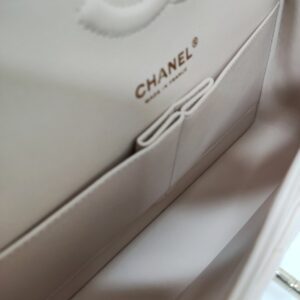 chanel medium double flap chevron caviar beige lghw series 31