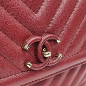 chanel red chevron quilted shoulder bag ghw series 26