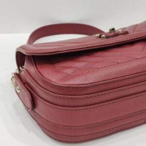chanel red chevron quilted shoulder bag ghw series 26