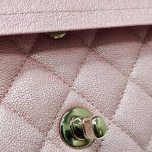 chanel double flap medium iridescent pink caviar ghw series 27