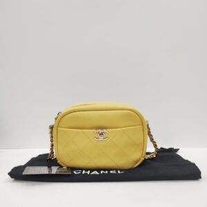chanel camera bag yellow ghw series 26