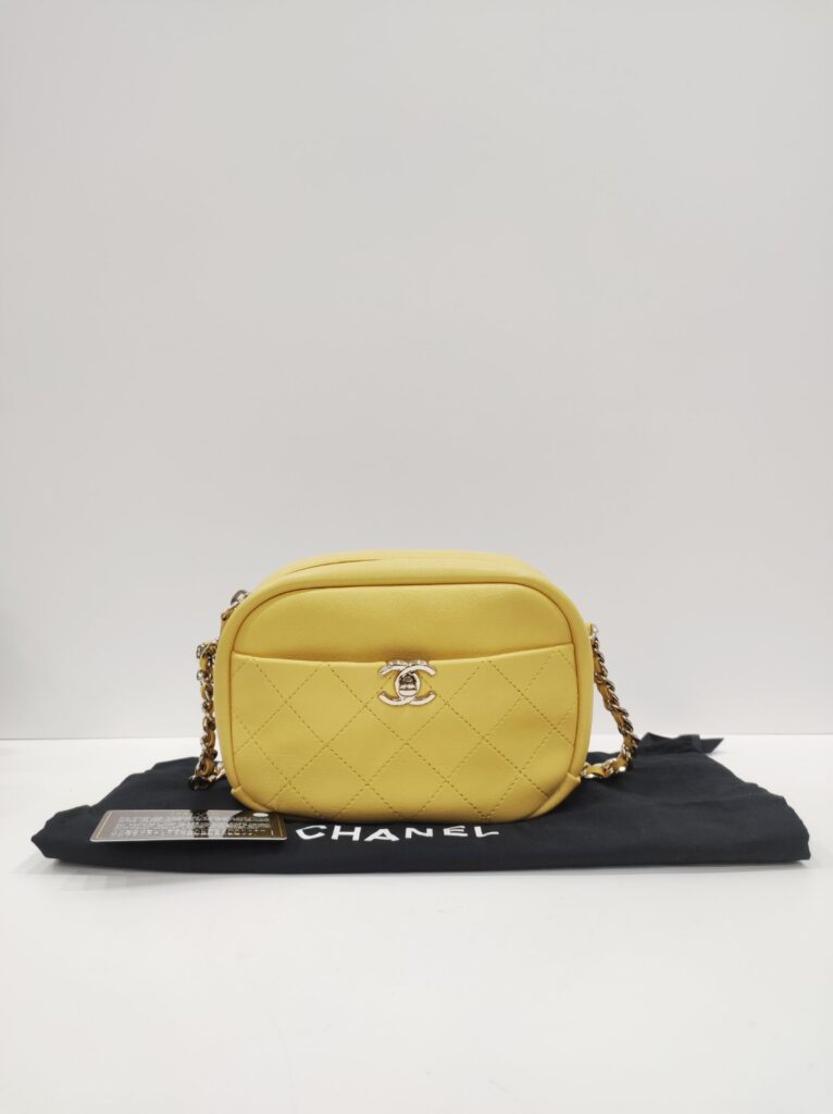 chanel camera bag yellow ghw series 26