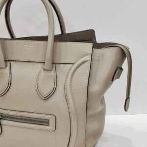 celine micro luggage beige tote bag