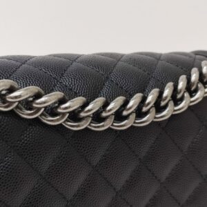 chanel leboy old medium black caviar rhw series 30