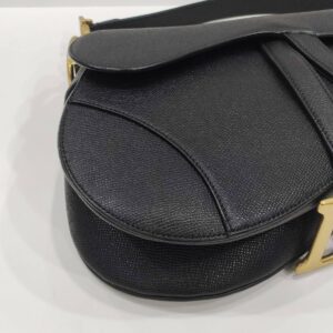christian dior saddle black medium ghw