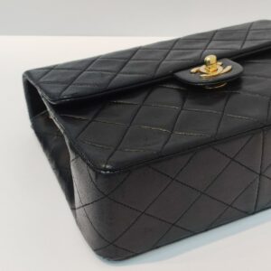 chanel vintage square flap black lambskin 24k ghw