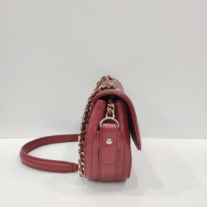 chanel red chevron quilted shoulder bag ghw series 26