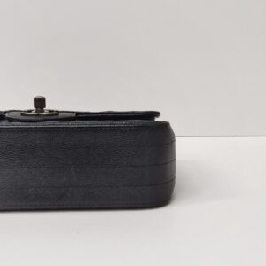 chanel chevron mini rectangle black caviar rhw series 24