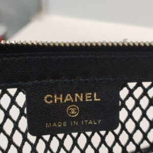 chanel mesh clutch with chain microchipped lambskin black ghw