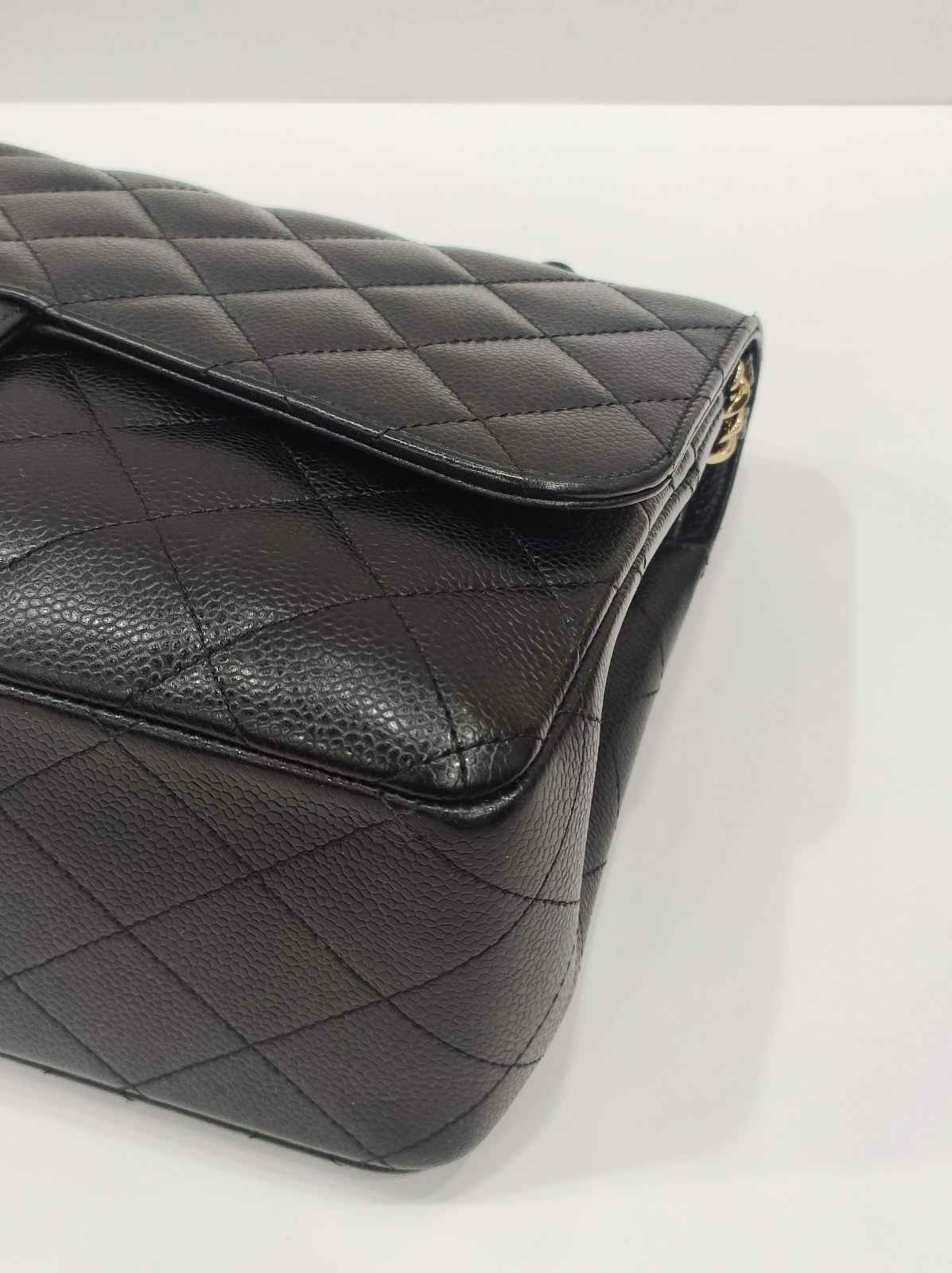 chanel double flap jumbo caviar leather black ghw series 18 chanel double flap jumbo caviar leather black ghw series 18