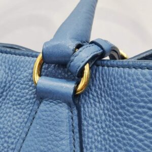 prada vitello diano leather blue tote bag