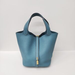 hermes picotin 22 blue jean ghw stamp b