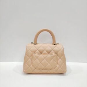 chanel coco handle mini nude caviar leather ghw series 31