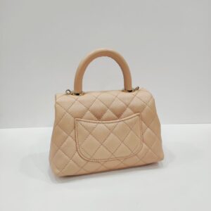 chanel coco handle mini nude caviar leather ghw series 31