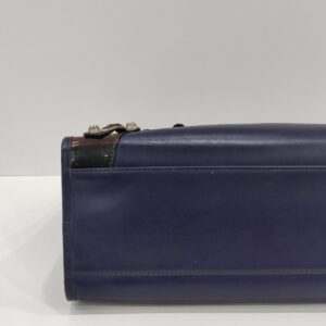 balenciaga city motorcyle dark blue/black glossy leather