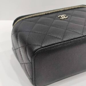 chanel black vanity long box caviar leather ghw series 31