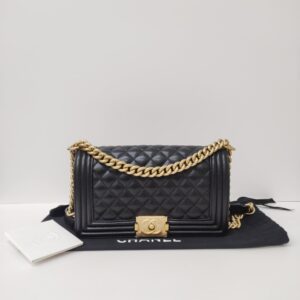 chanel leboy old medium caviar black ghw microchipped