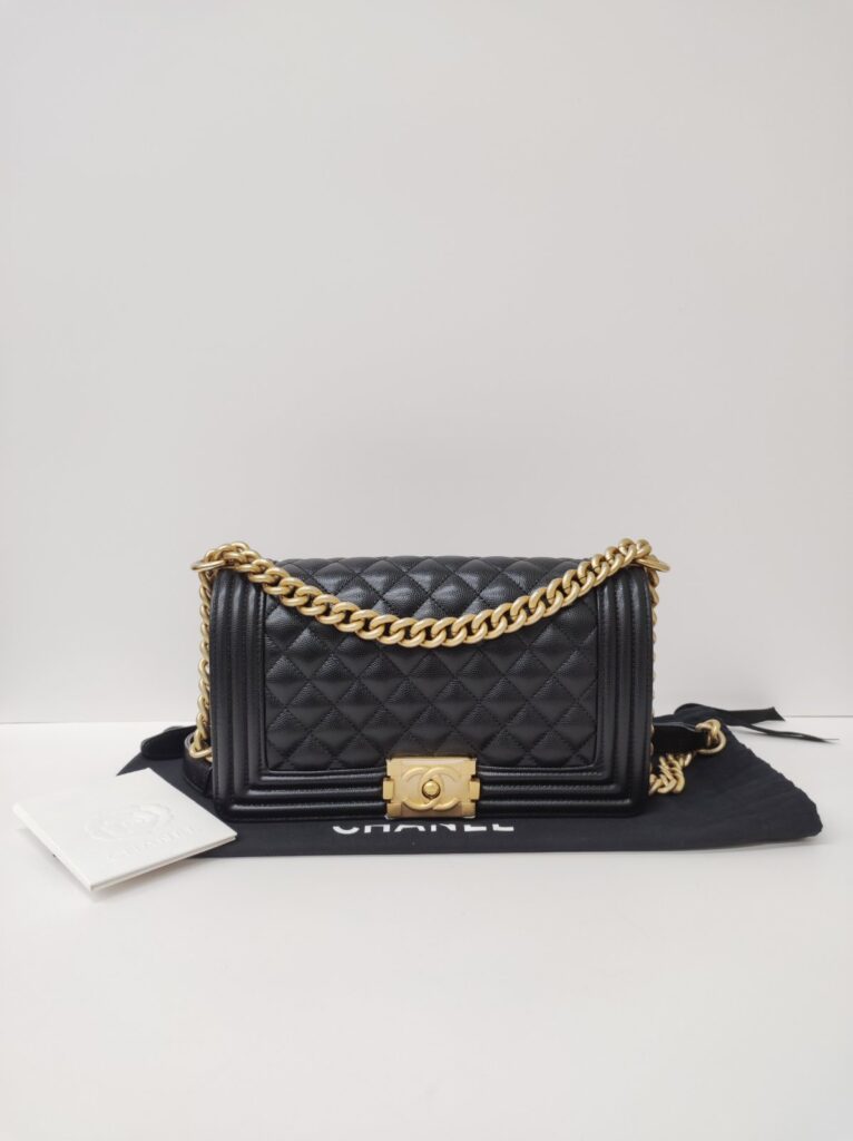 chanel leboy old medium caviar black ghw microchipped