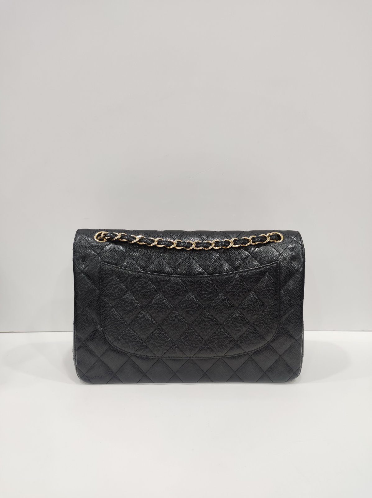 chanel double flap jumbo caviar leather black ghw series 18 chanel double flap jumbo caviar leather black ghw series 18