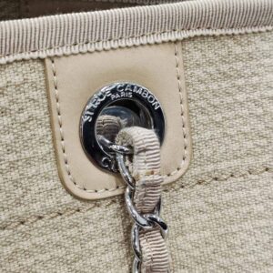 chanel small deauville beige shw microchipped