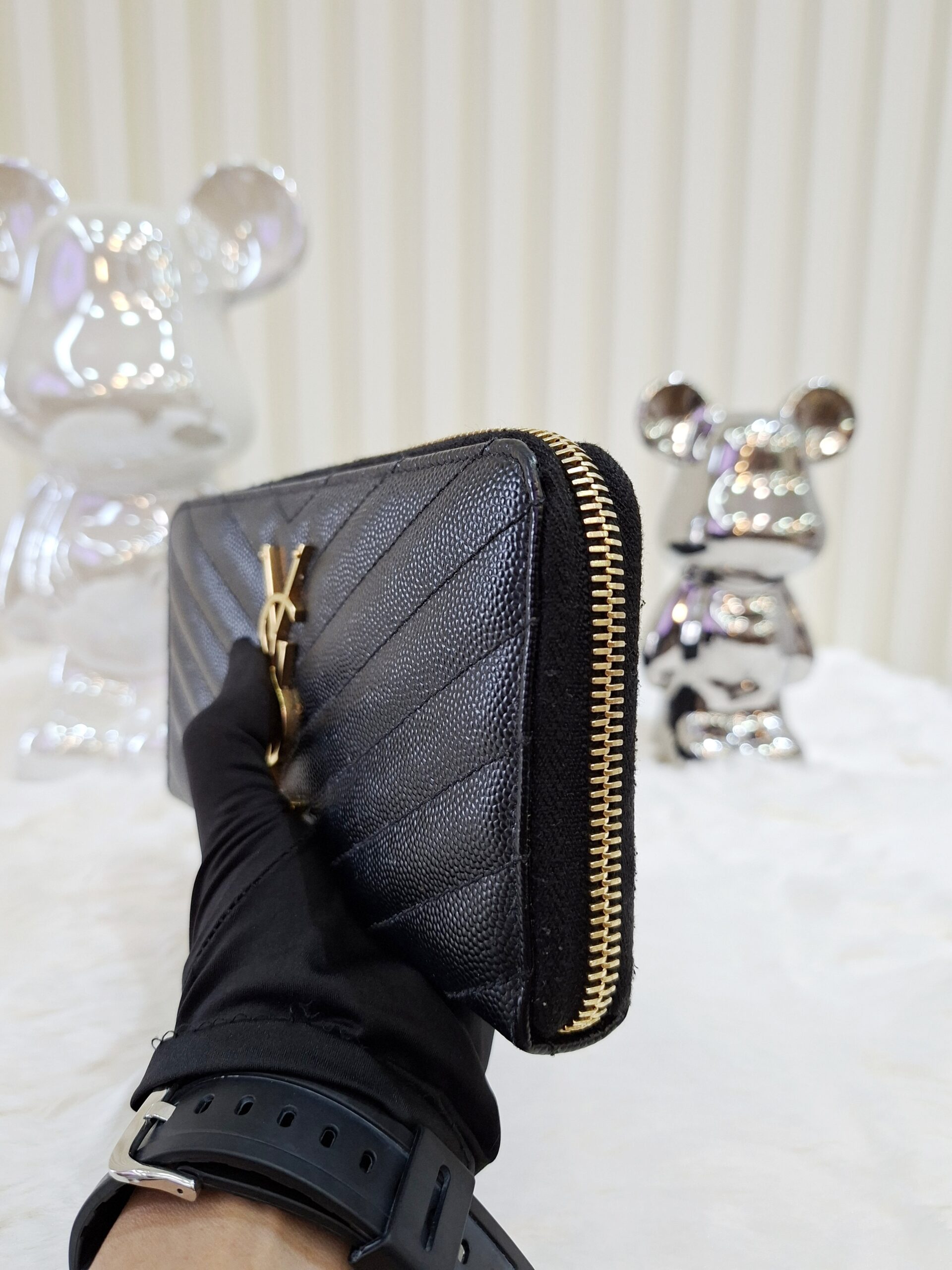 ysl black all zip long wallet ghw ysl black all zip long wallet ghw