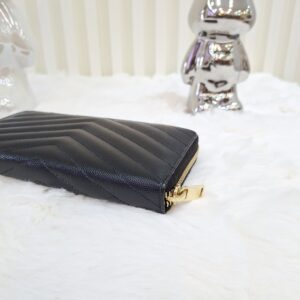 ysl black all zip long wallet ghw