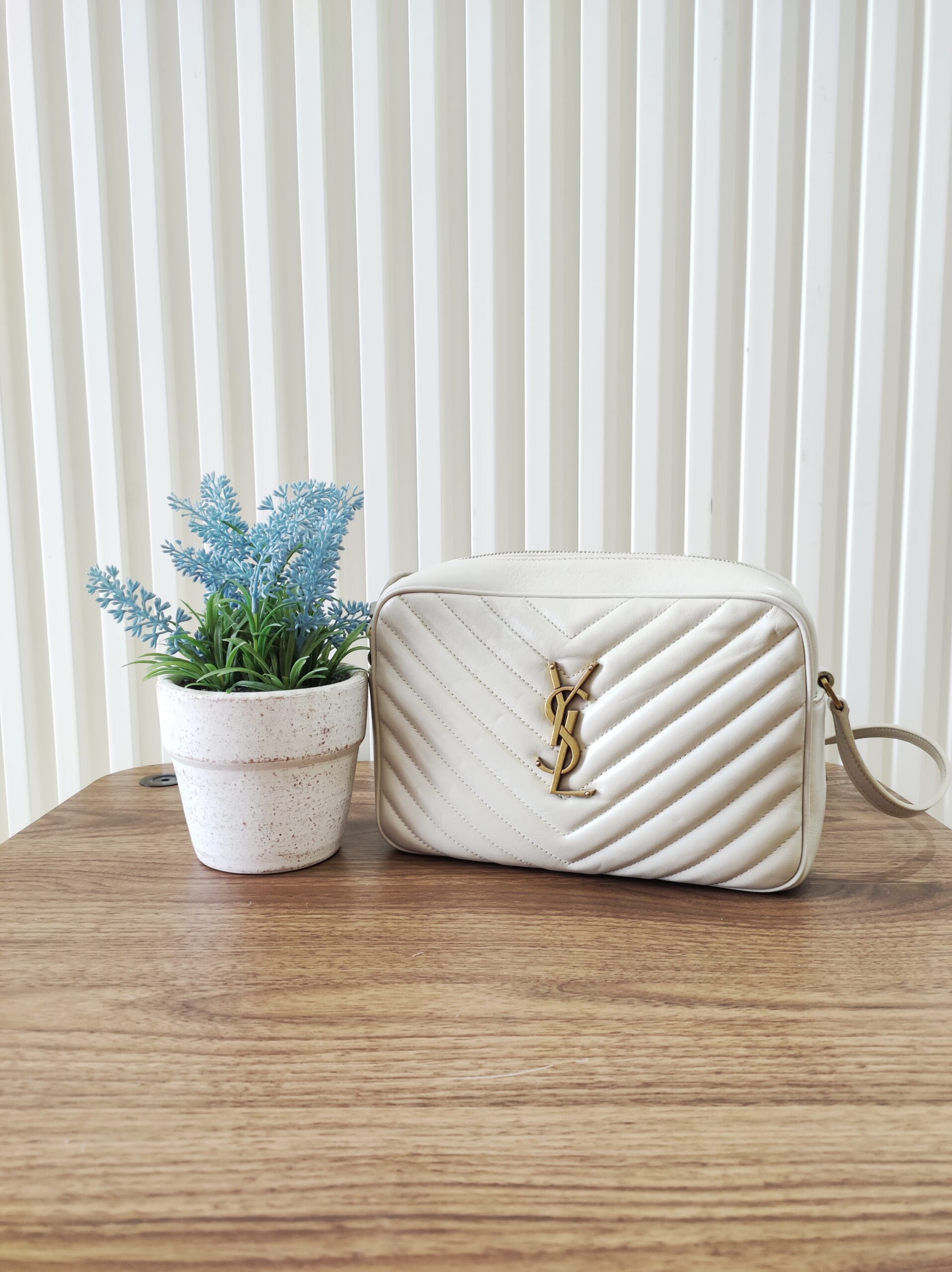 YSL Camera Bag Cream Quilted Soft Leather YSL Camera Bag Cream Quilted Soft Leather
