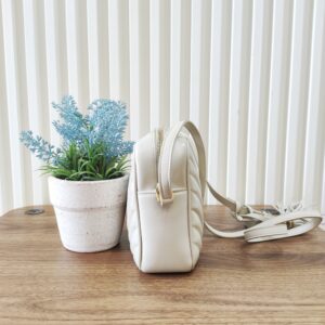 YSL Camera Bag Cream Quilted Soft Leather