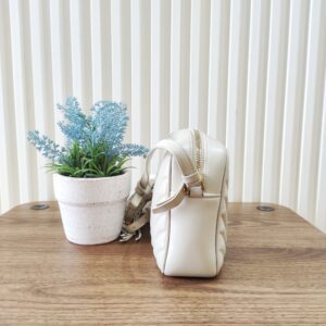 YSL Camera Bag Cream Quilted Soft Leather