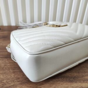 YSL Camera Bag Cream Quilted Soft Leather