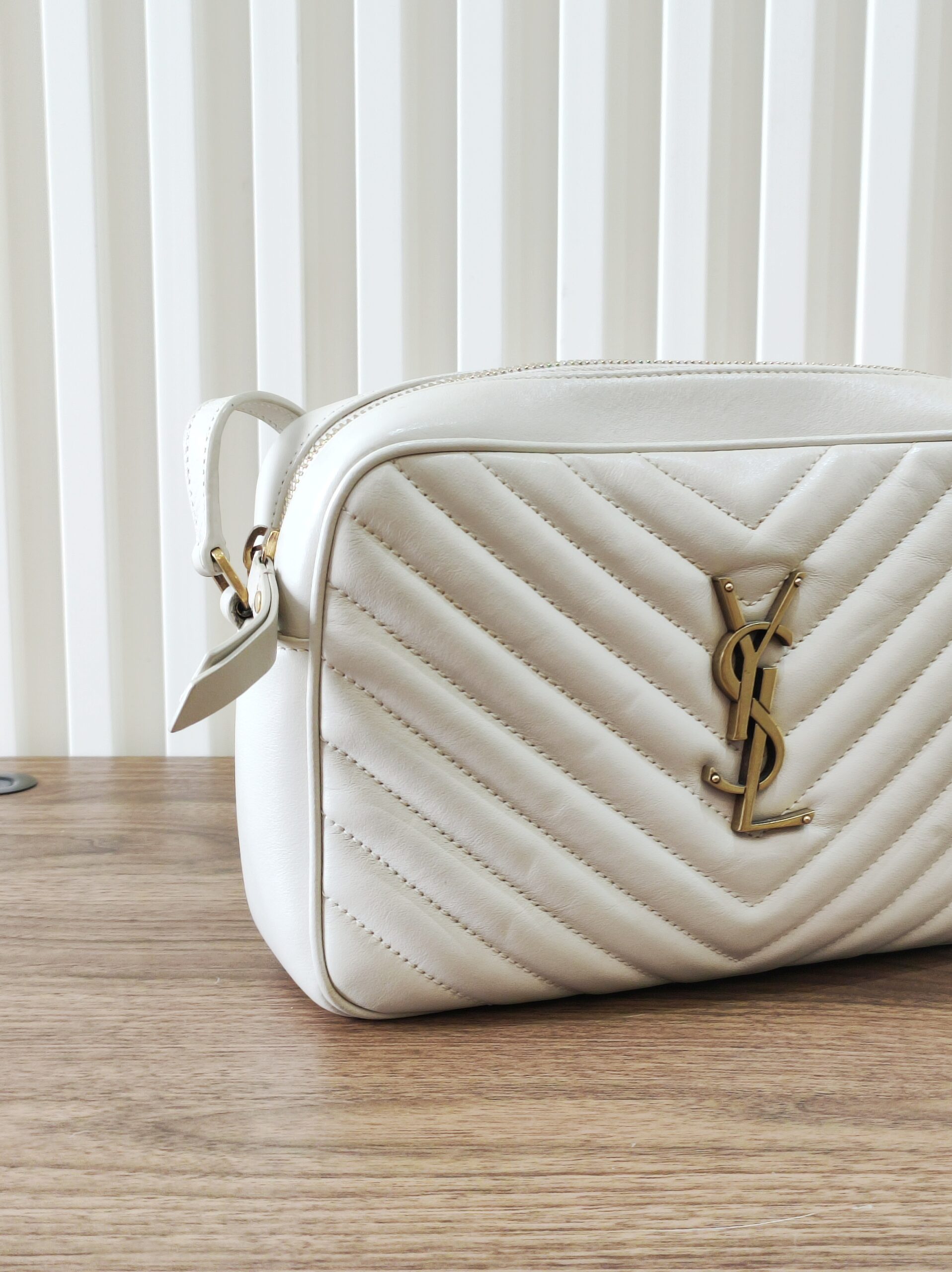 YSL Camera Bag Cream Quilted Soft Leather YSL Camera Bag Cream Quilted Soft Leather
