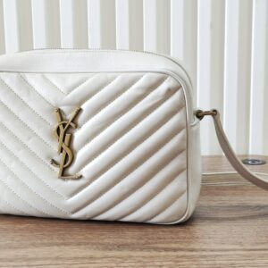 YSL Camera Bag Cream Quilted Soft Leather