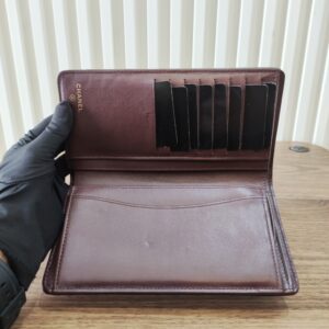 Chanel Bifold Long Wallet Caviar Leather Opened