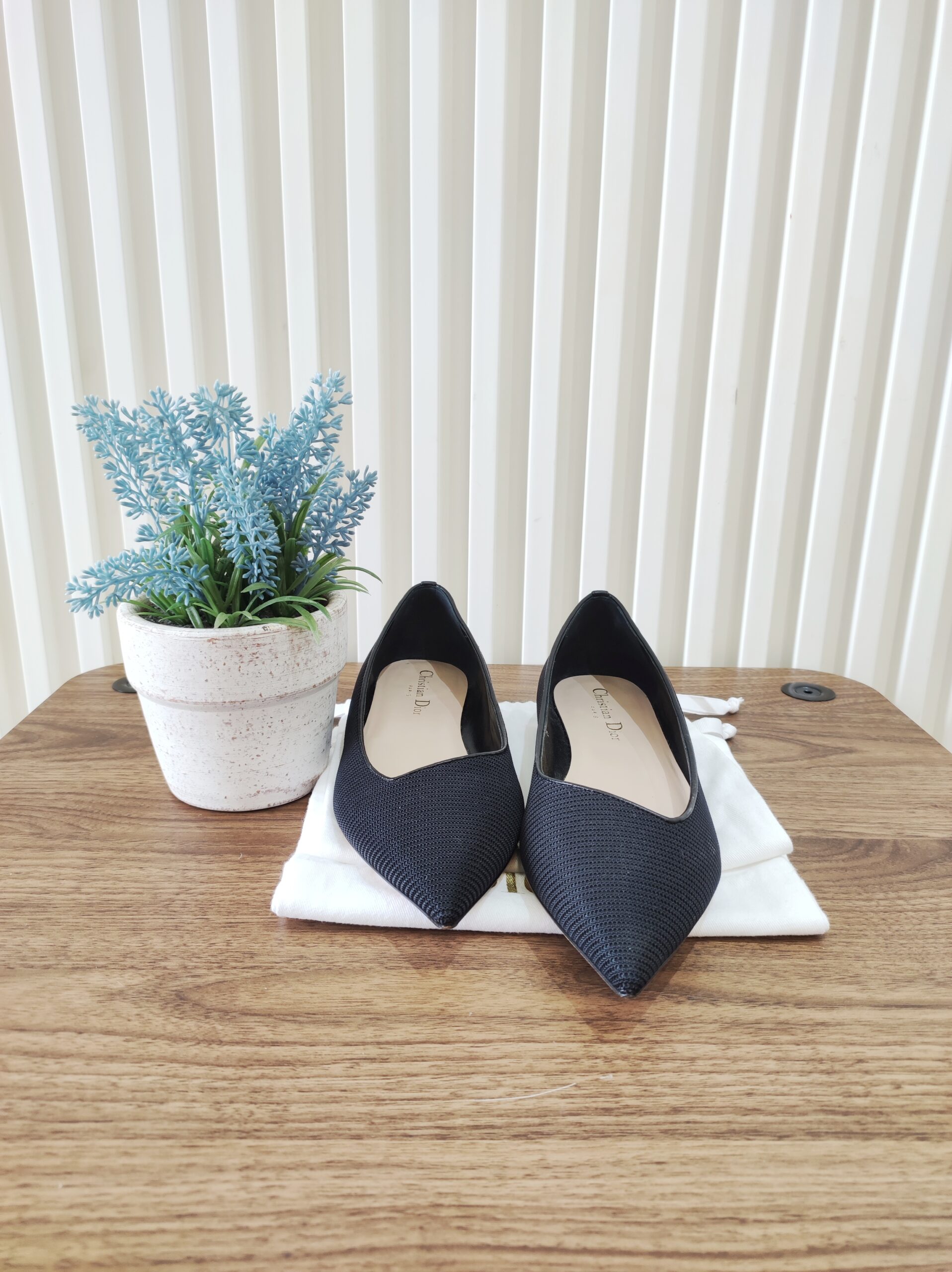 Christian Dior Pointed-Toe Flats Shoes Black Christian Dior Pointed-Toe Flats Shoes Black