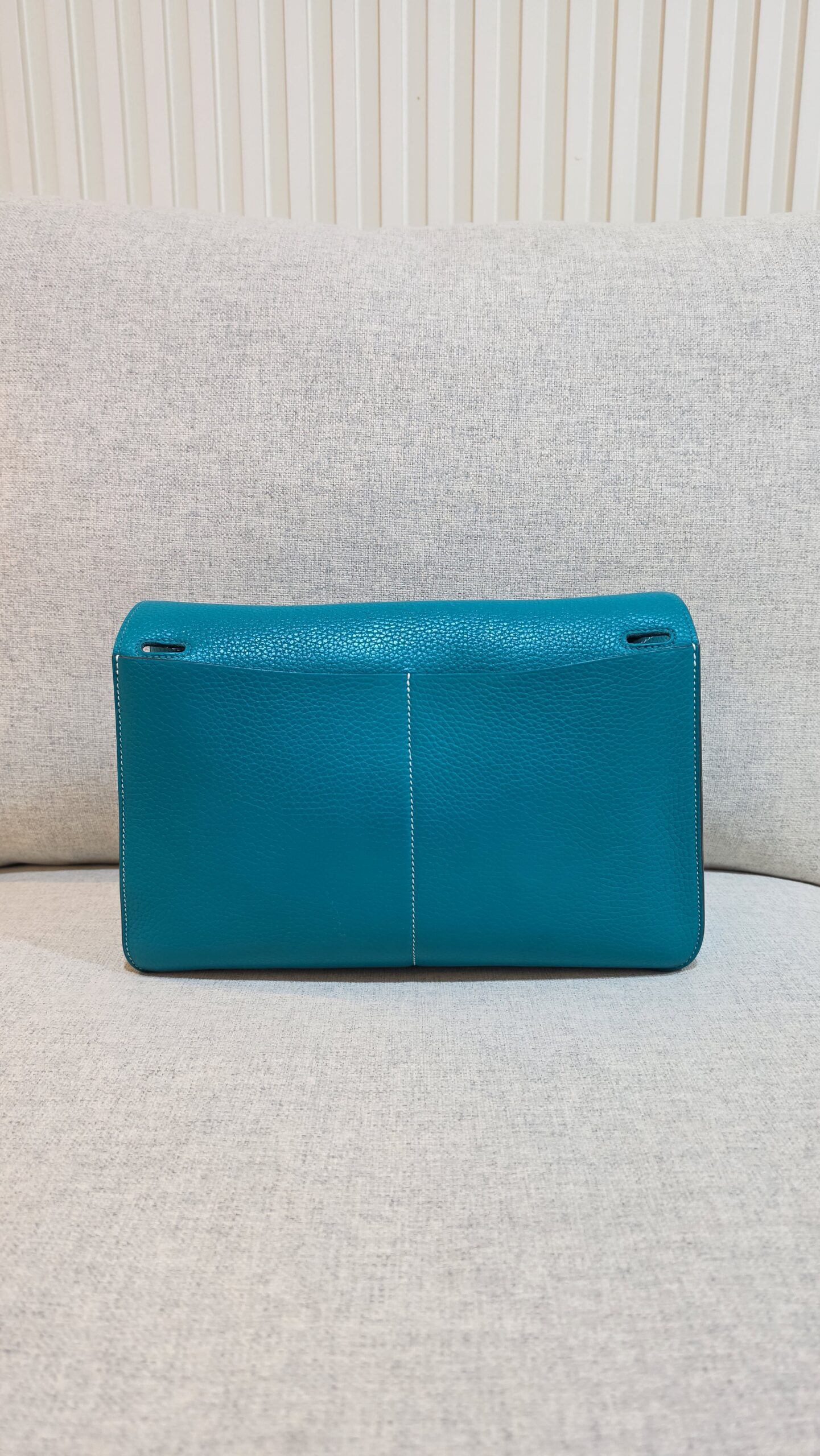 hermes halzan 31 blue lagoon togo leather phw stamp a hermes halzan 31 blue lagoon togo leather phw stamp a