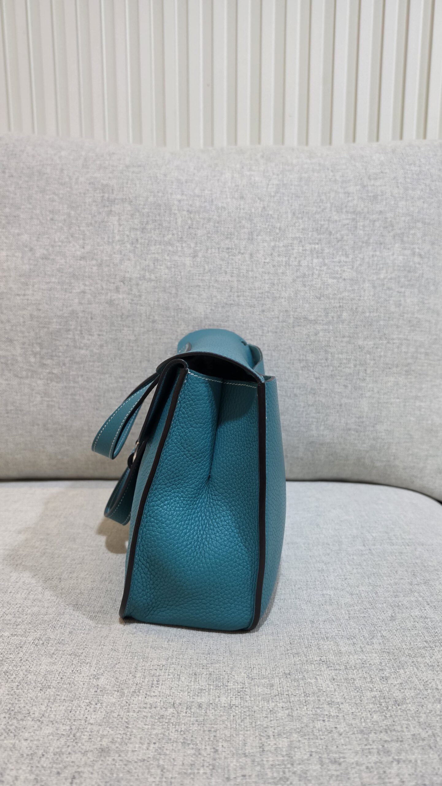 hermes halzan 31 blue lagoon togo leather phw stamp a hermes halzan 31 blue lagoon togo leather phw stamp a