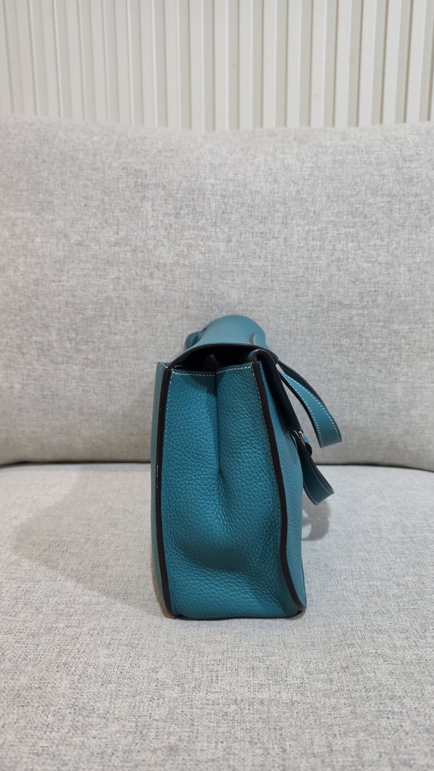 hermes halzan 31 blue lagoon togo leather phw stamp a hermes halzan 31 blue lagoon togo leather phw stamp a