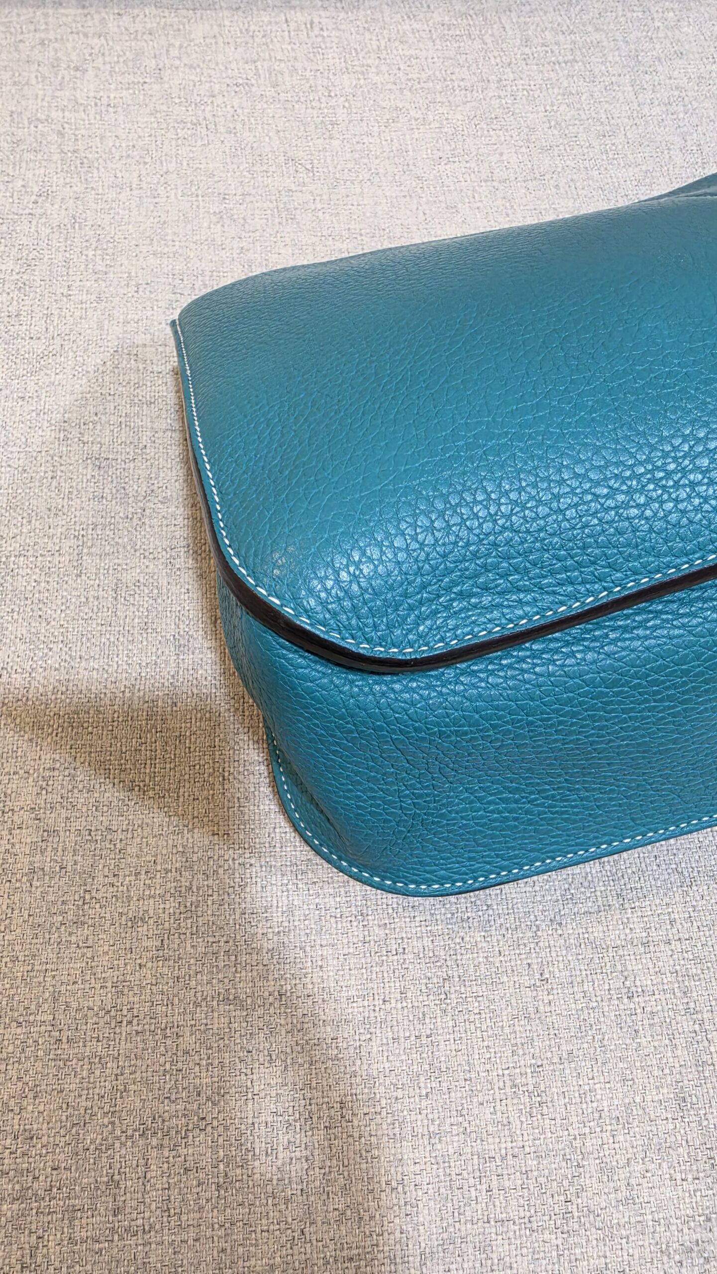 hermes halzan 31 blue lagoon togo leather phw stamp a hermes halzan 31 blue lagoon togo leather phw stamp a