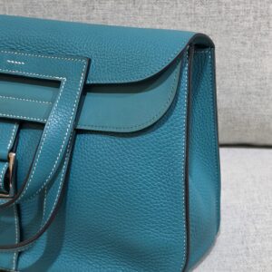 hermes halzan 31 blue lagoon togo leather phw stamp a