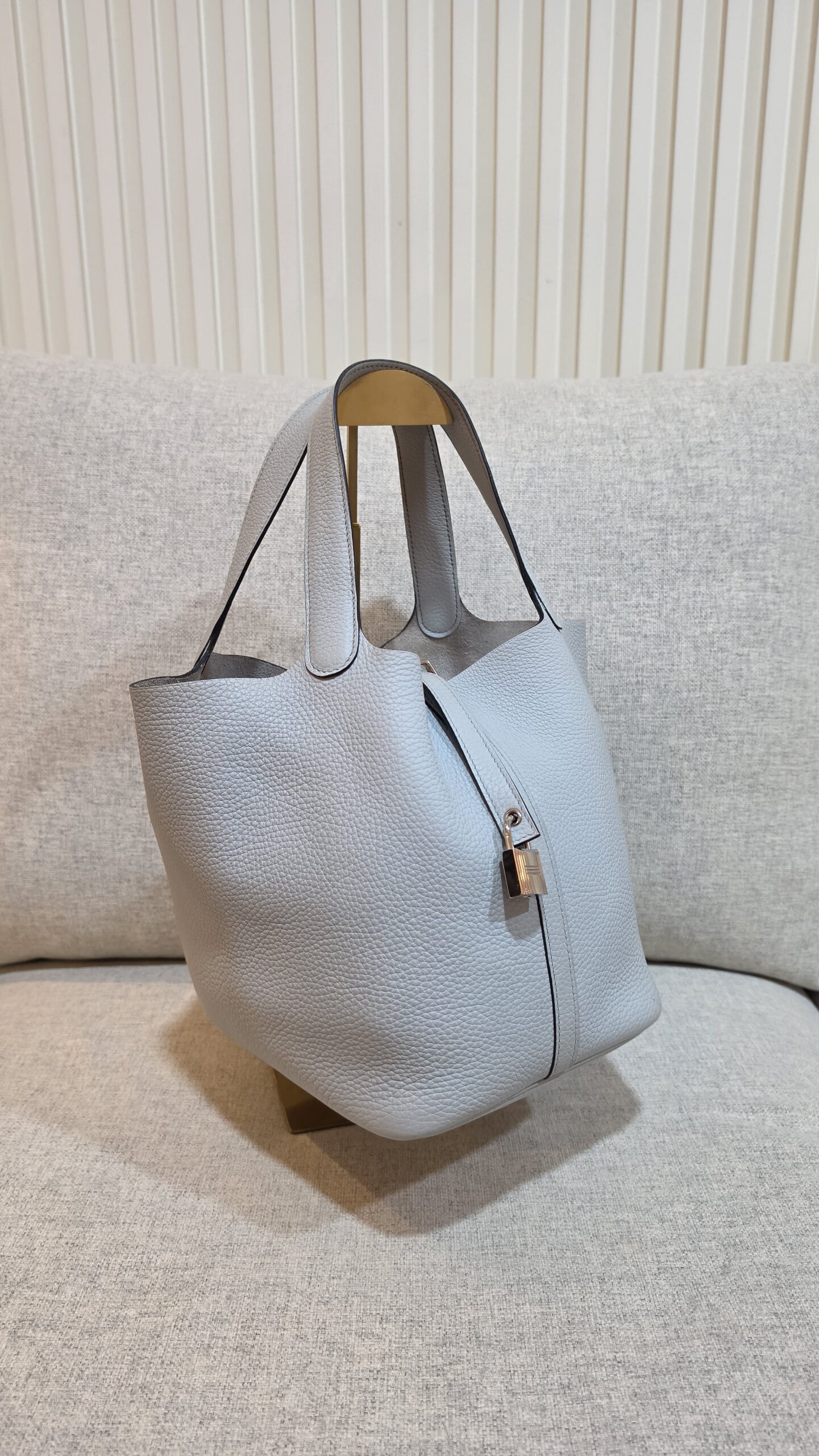 hermes picotin 22 blue pale phw stamp z hermes picotin 22 blue pale phw stamp z