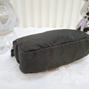 prada dark green pouch tessuto