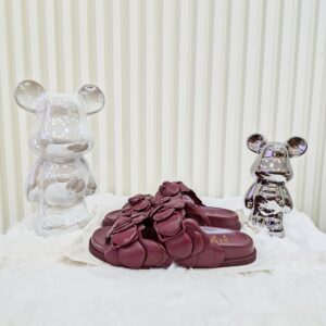 valentino garavani atelier 03 rose flat sandals burgundy size 35.5